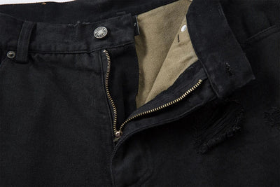 AW SPIKEY HEAD Camouflage Patchwork Raw Hem Jorts
