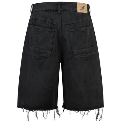 AW SPIKEY HEAD Camouflage Patchwork Raw Hem Jorts