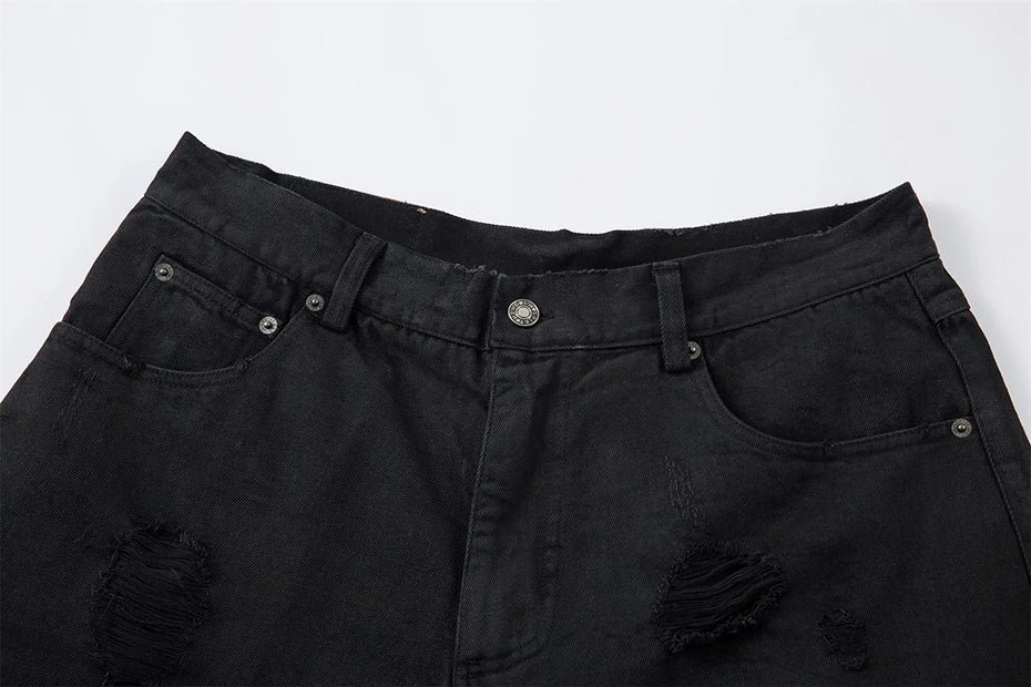 AW SPIKEY HEAD Camouflage Patchwork Raw Hem Jorts