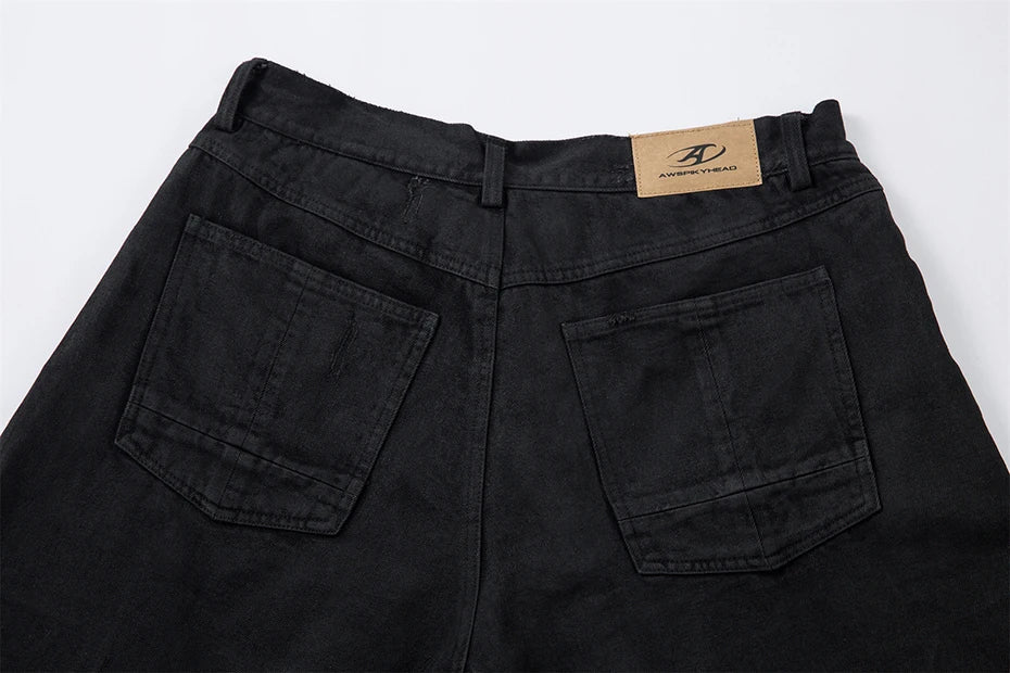 AW SPIKEY HEAD Camouflage Patchwork Raw Hem Jorts