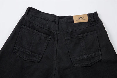 AW SPIKEY HEAD Camouflage Patchwork Raw Hem Jorts