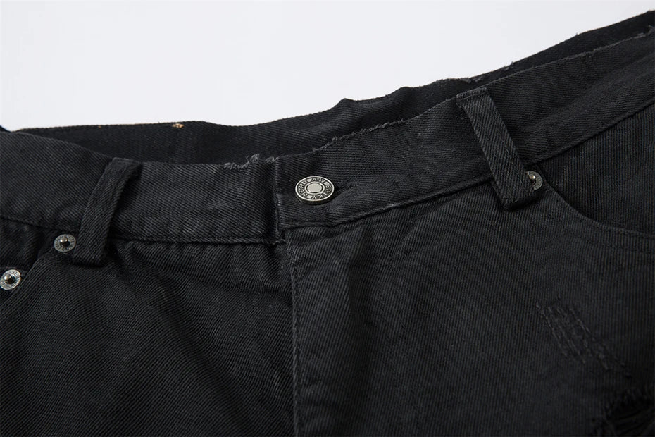 AW SPIKEY HEAD Camouflage Patchwork Raw Hem Jorts