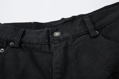 AW SPIKEY HEAD Camouflage Patchwork Raw Hem Jorts