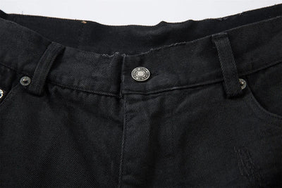 AW SPIKEY HEAD Camouflage Patchwork Raw Hem Jorts