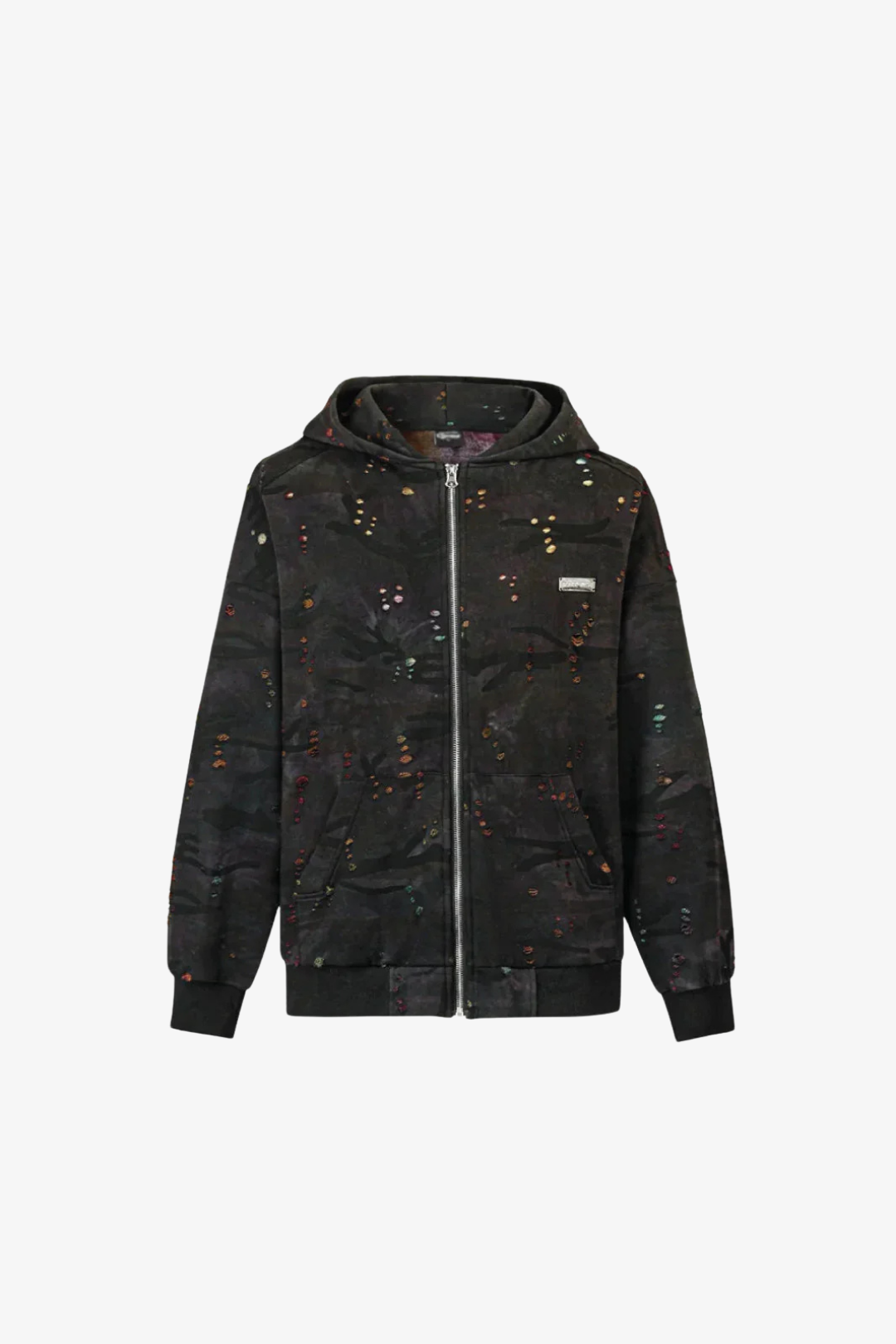 VANCARHELL Gradient Loopback Camo Zip-up Hoodie