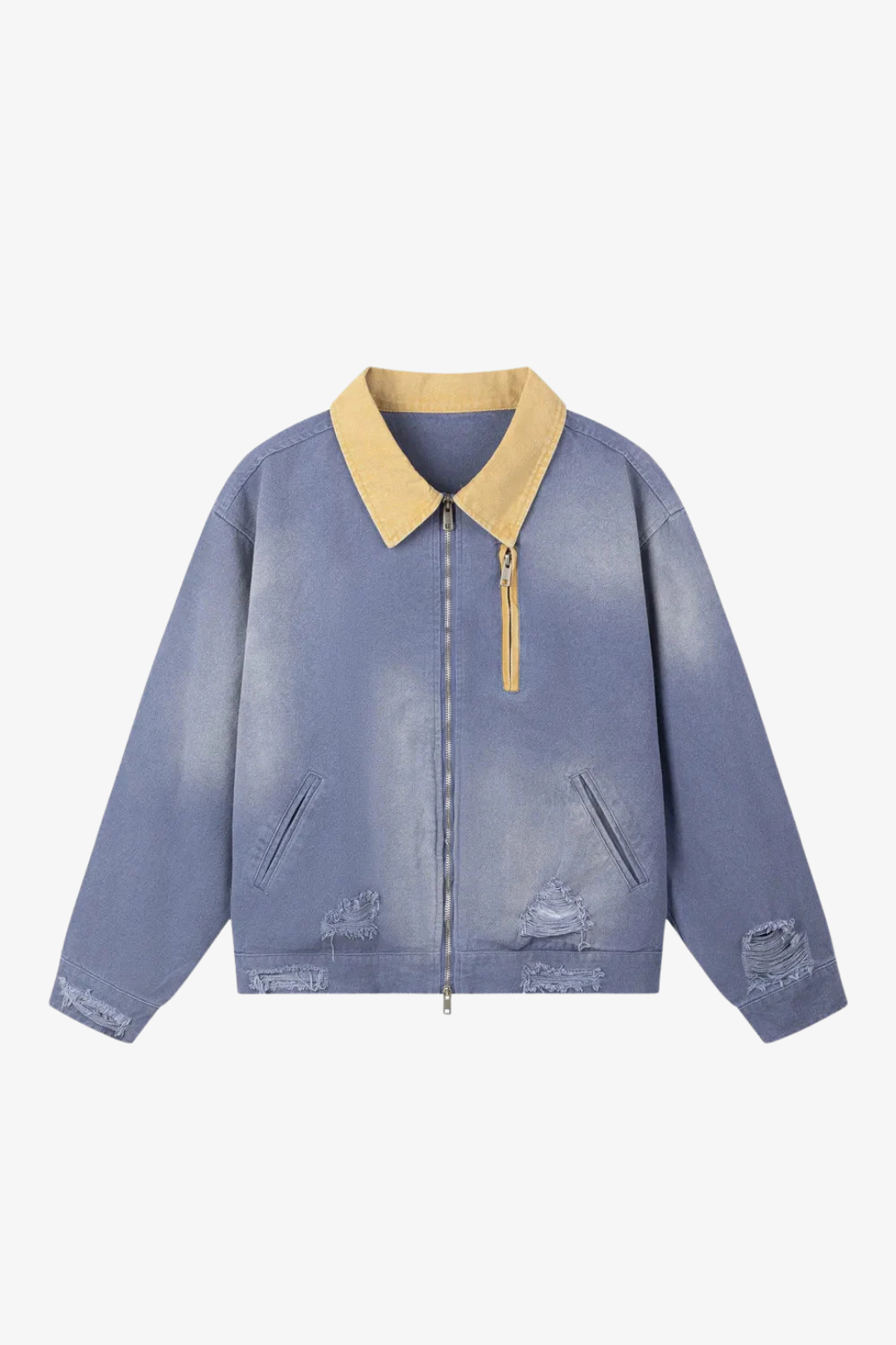 Color Block Distressed Workwear Ceket