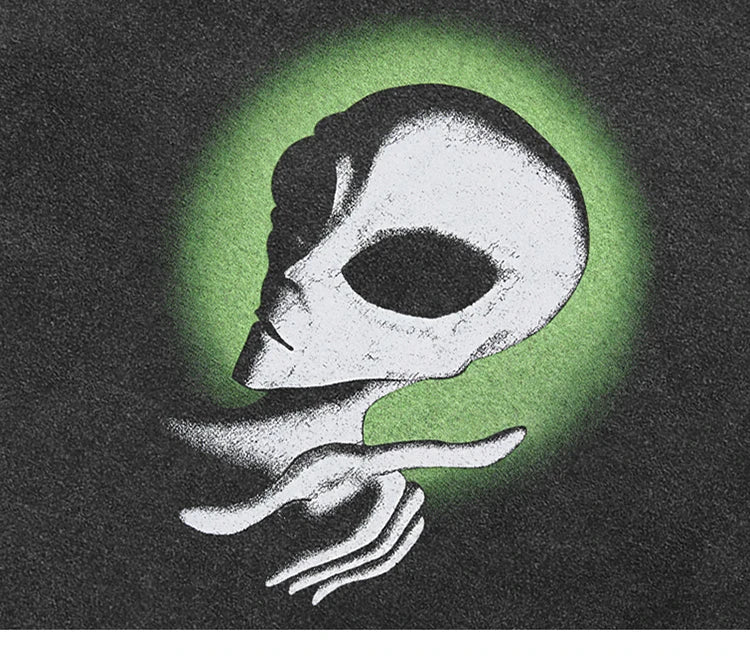 Alien Graphic Acid Wash T-Shirt