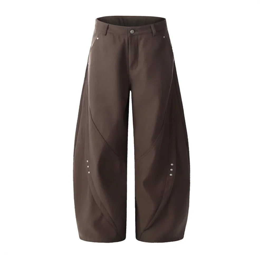 Barrel Leg Twill Pants