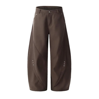 Barrel Leg Twill Pants