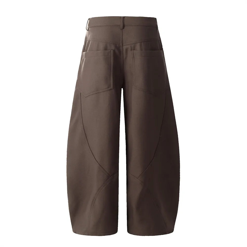 Barrel Leg Twill Pants