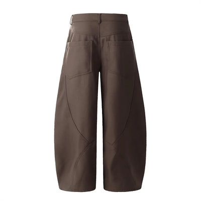 Barrel Leg Twill Pants