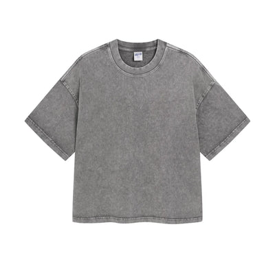 Boxy Fit Washed Drop Sleeve T-Shirt