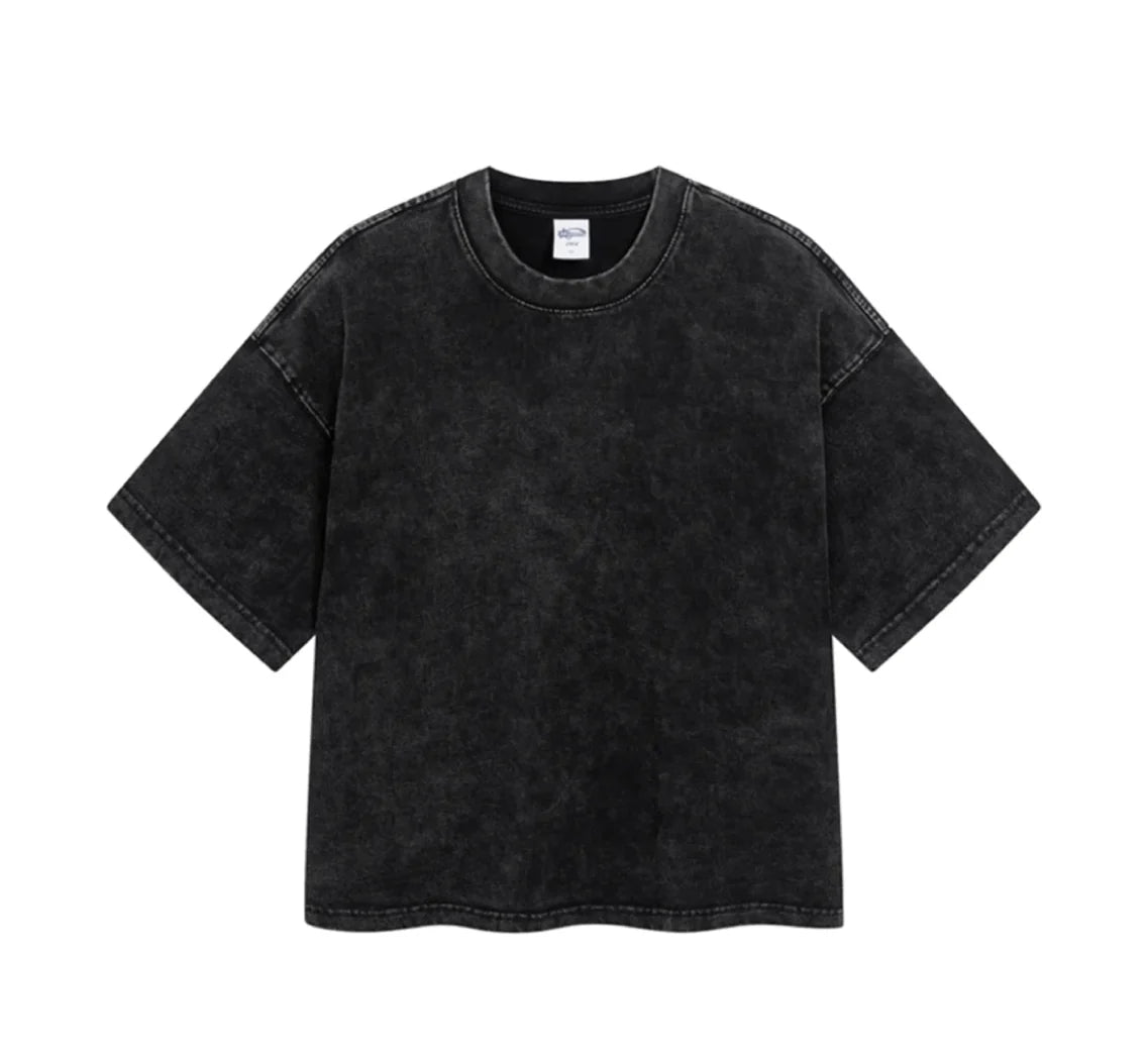 Boxy Fit Washed Drop Sleeve T-Shirt