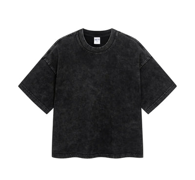 Boxy Fit Washed Drop Sleeve T-Shirt