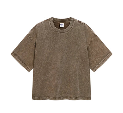 Boxy Fit Washed Drop Sleeve T-Shirt