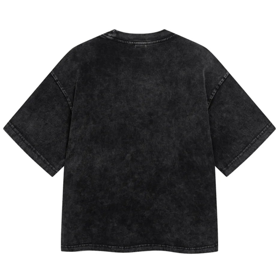 Boxy Fit Washed Drop Sleeve T-Shirt