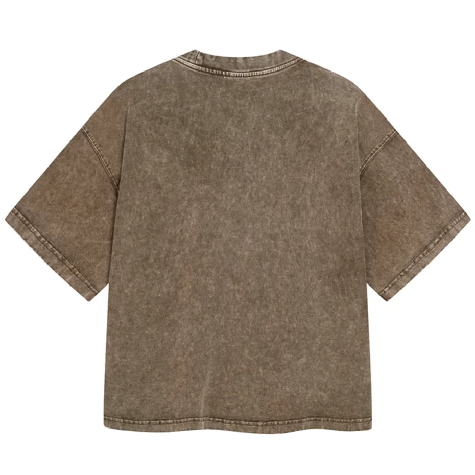 Boxy Fit Washed Drop Sleeve T-Shirt