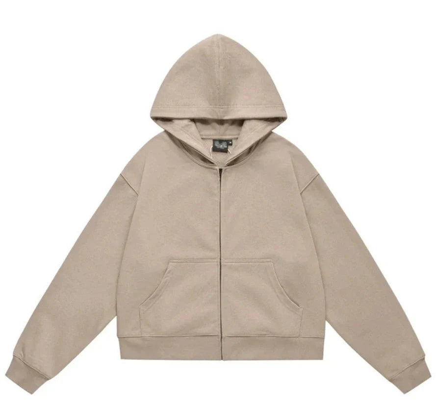 Essential Boxy Zip-up Hoodie