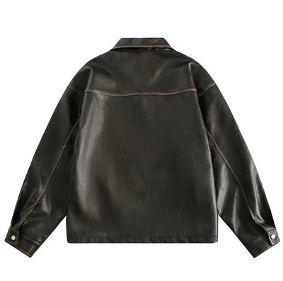 Butterfly Embossed Faux Leather Jacket