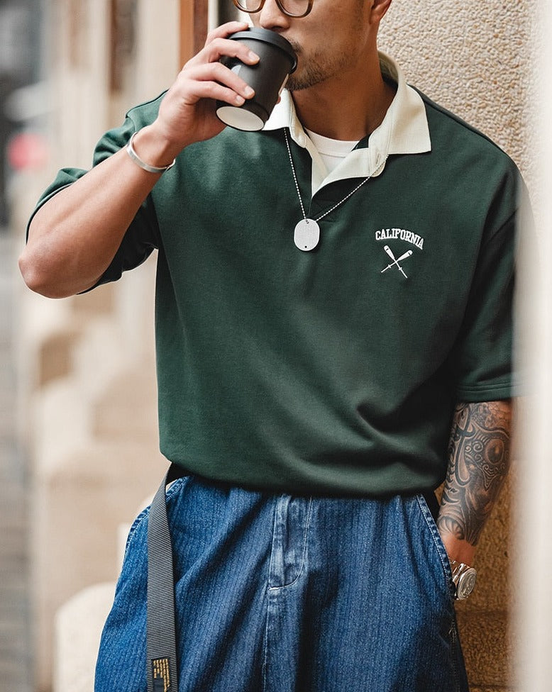 California Embroidered Heavyweight Polo Shirt