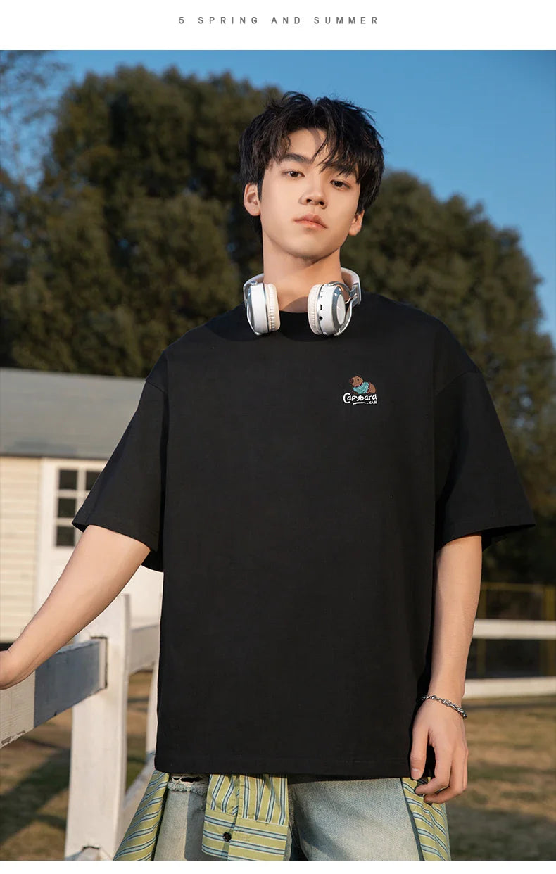 Capybara Embroidery T-Shirt