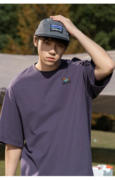 Capybara Embroidery T-Shirt