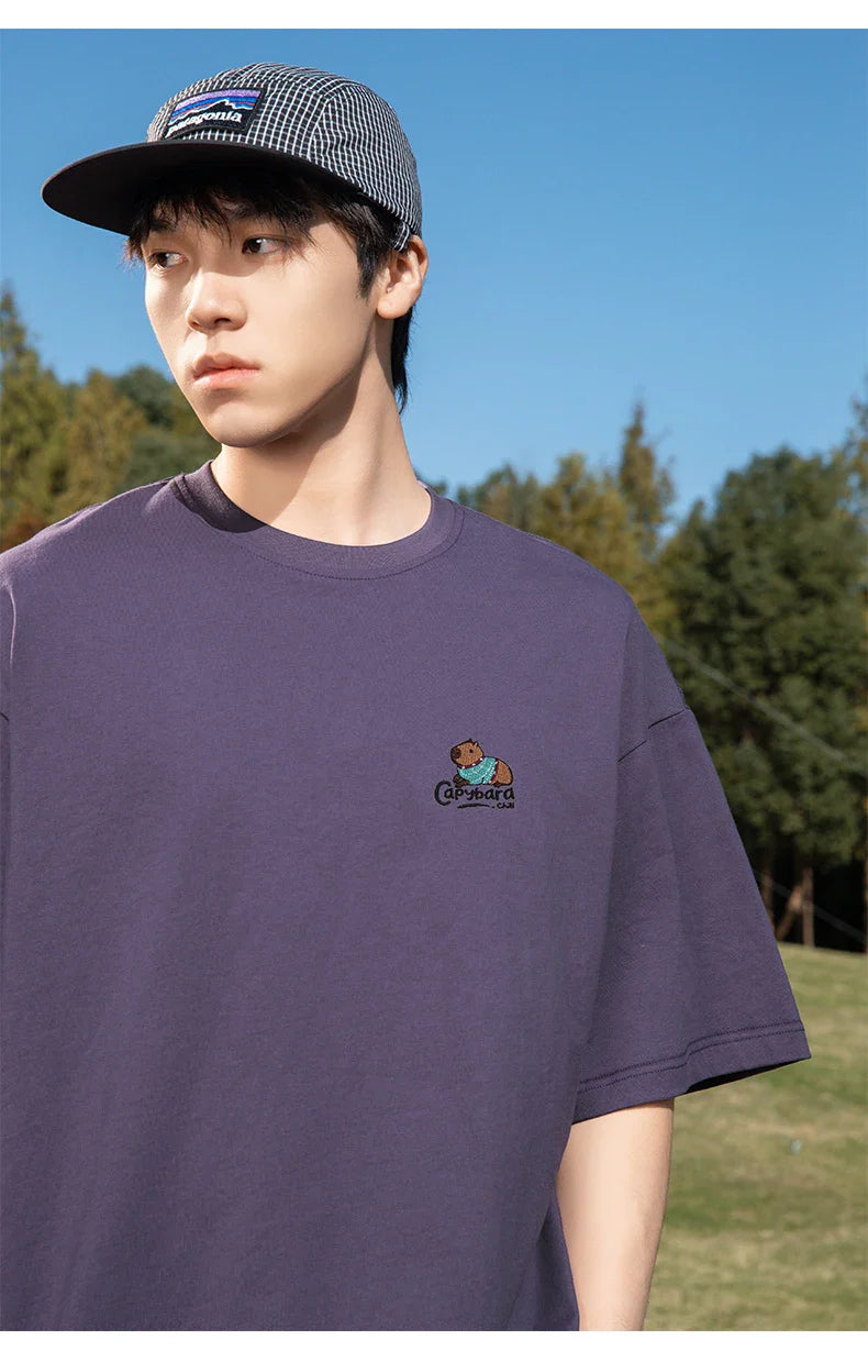 Capybara Embroidery T-Shirt