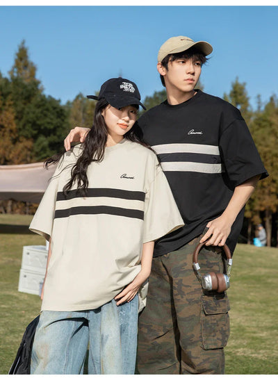 Chest Stripe Dropped Sleeve T-Shirt