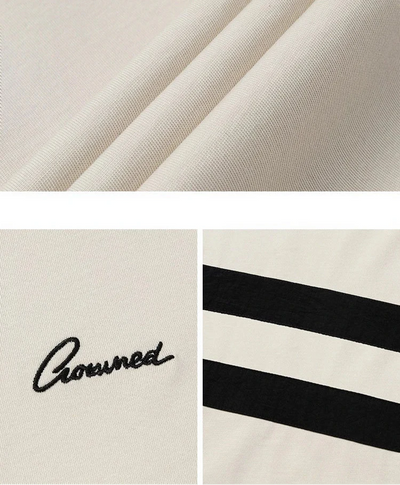 Chest Stripe Dropped Sleeve T-Shirt