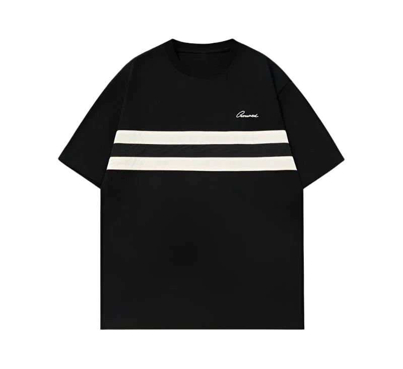 Chest Stripe Dropped Sleeve T-Shirt