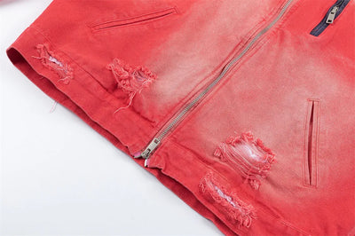 Color Block Distressed Workwear Jacket