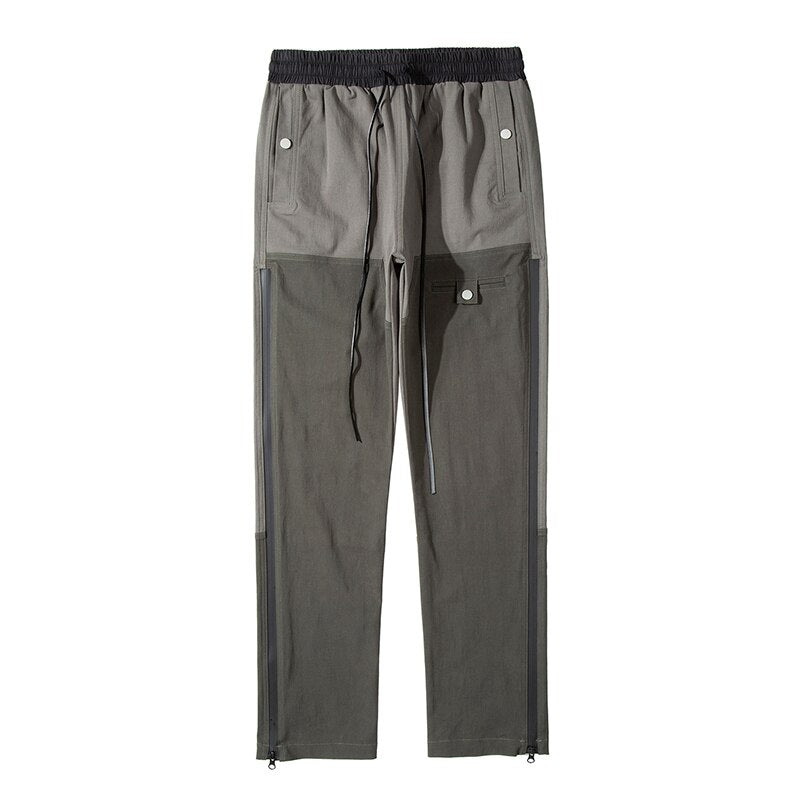 Color Block Side Zip Casual Pants