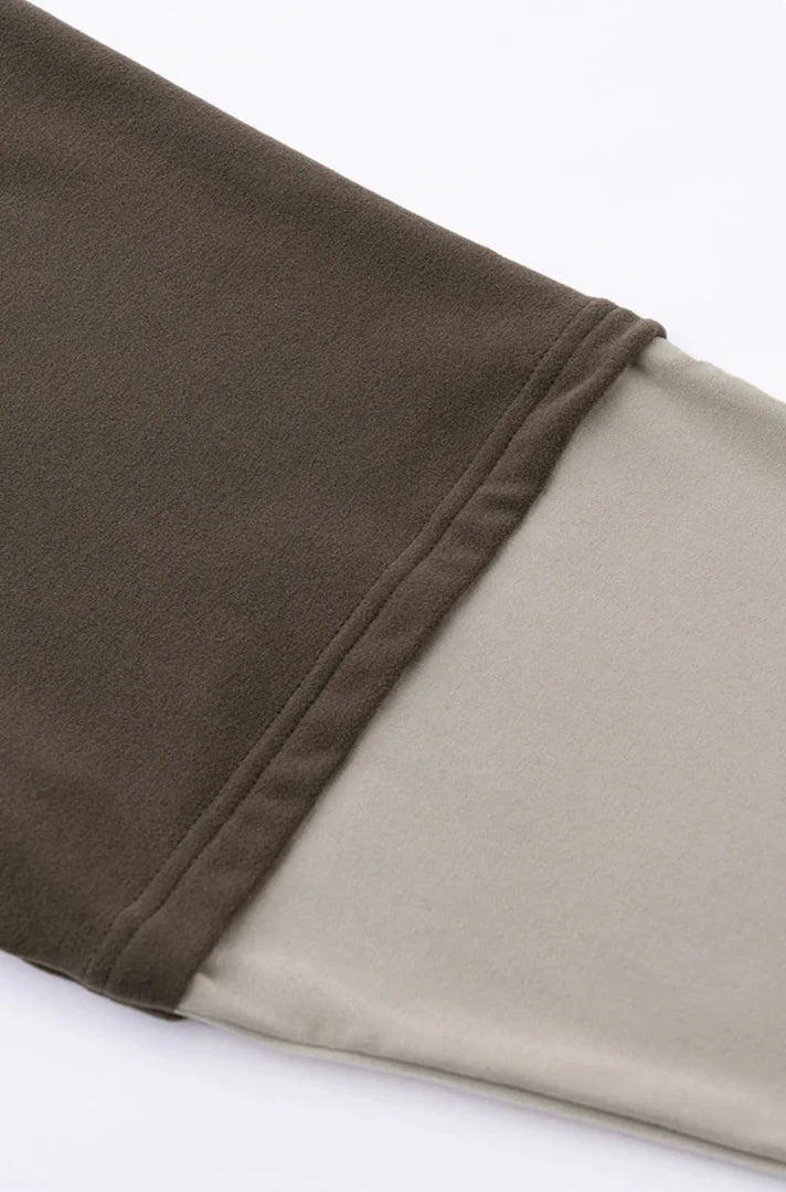Contrast Mock Double Layer Long Sleeve T-Shirt