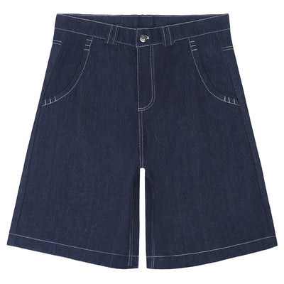 '90's New York' Contrast Stitch Denim Shorts