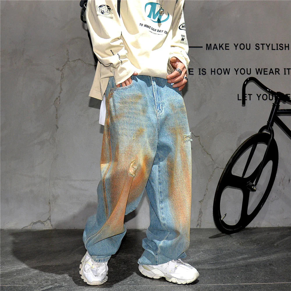 Copper Dust Baggy Denim Jeans