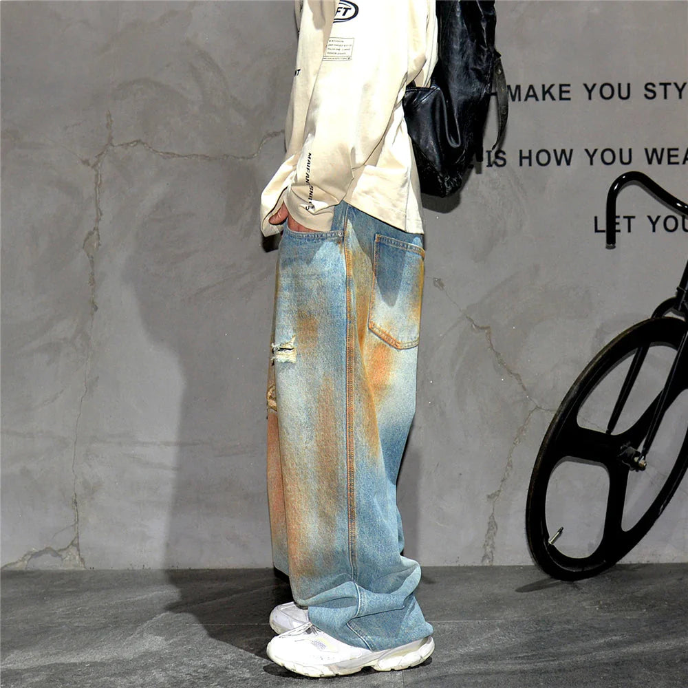 Copper Dust Baggy Denim Jeans