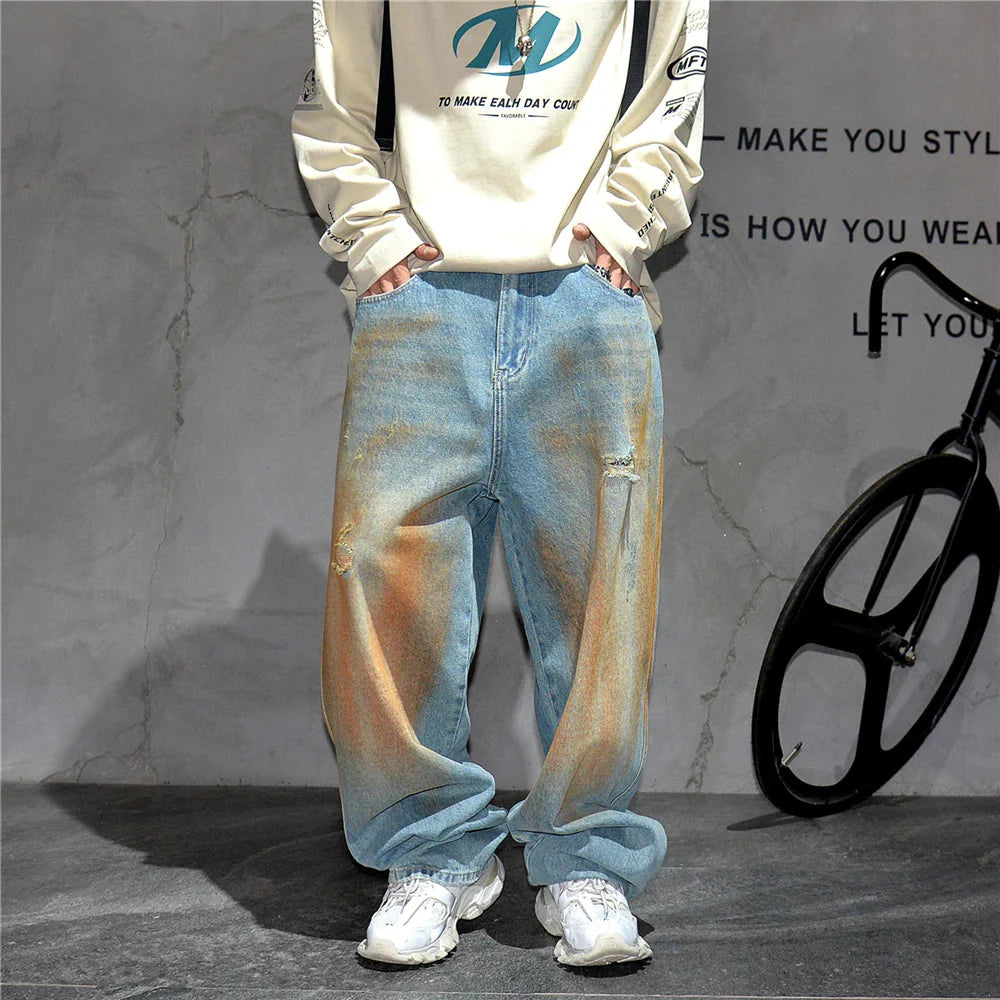 Copper Dust Baggy Denim Jeans