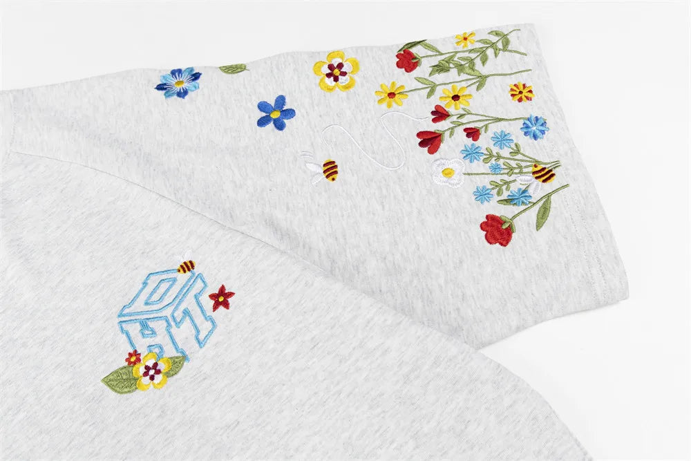 DARK HARVEST Floral Sleeve T-Shirt