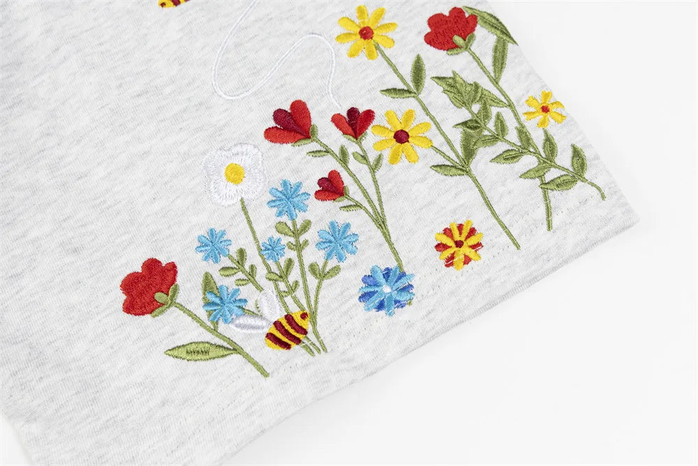 DARK HARVEST Floral Sleeve T-Shirt