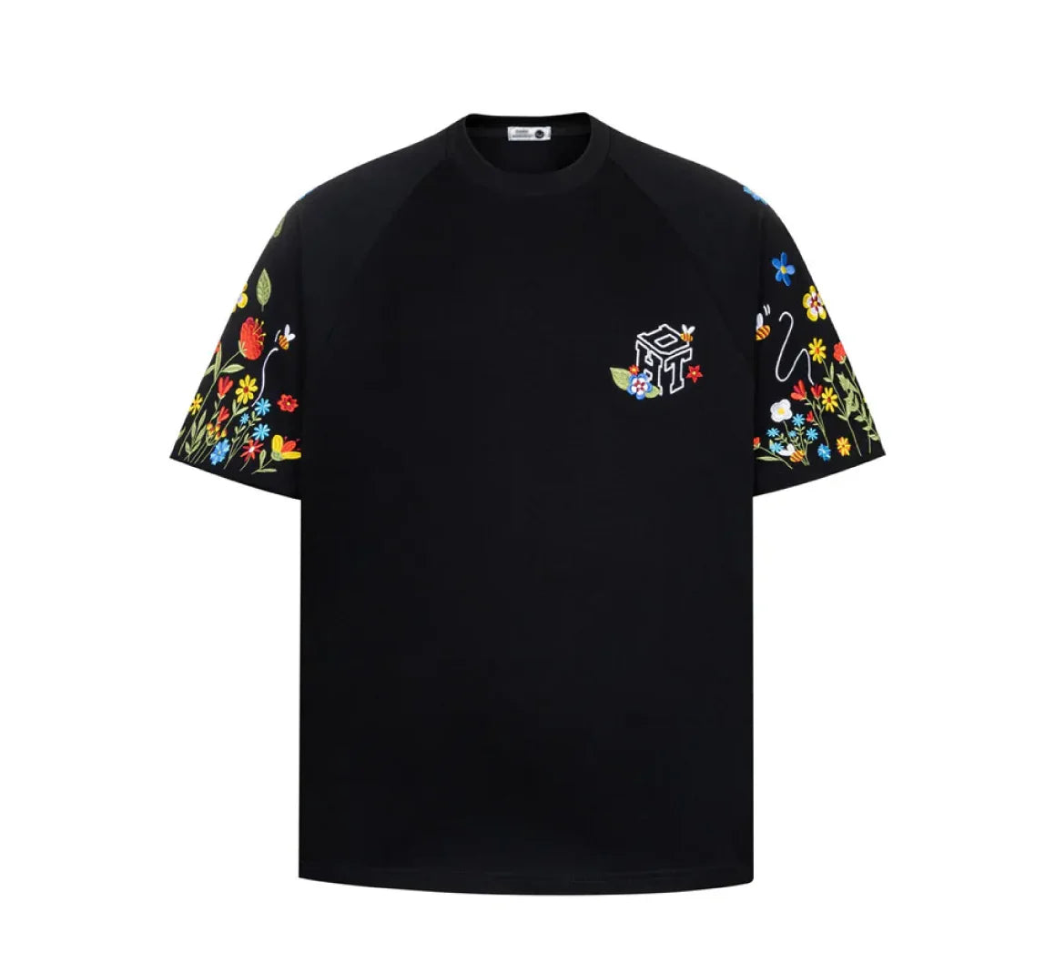DARK HARVEST Floral Sleeve T-Shirt