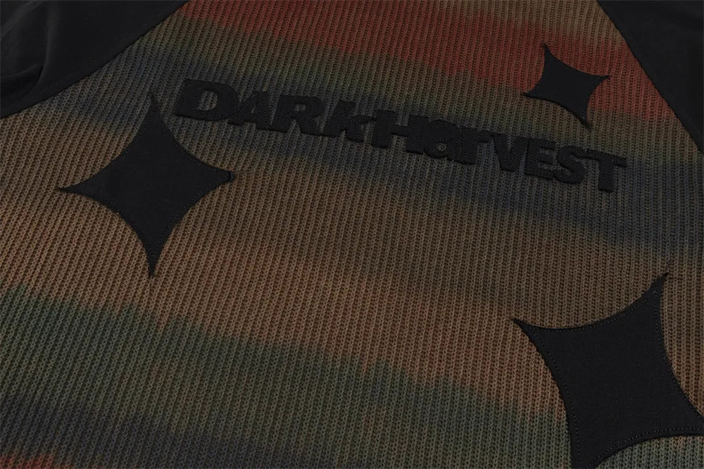 DARK HARVEST Tie-Dye Knit Texture T-Shirt