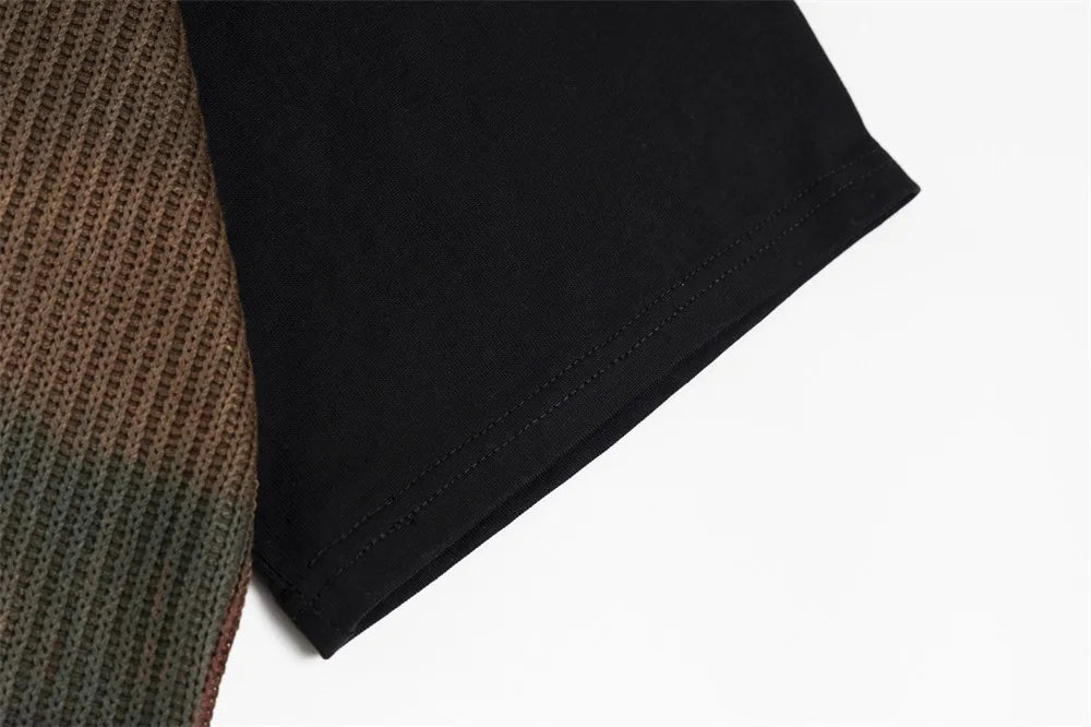 DARK HARVEST Tie-Dye Knit Texture T-Shirt
