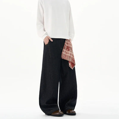 Dark Wash Balloon Jeans with Plaid Bandana