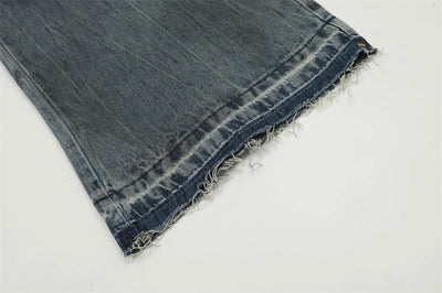 Double Layer Destructed Denim Jeans