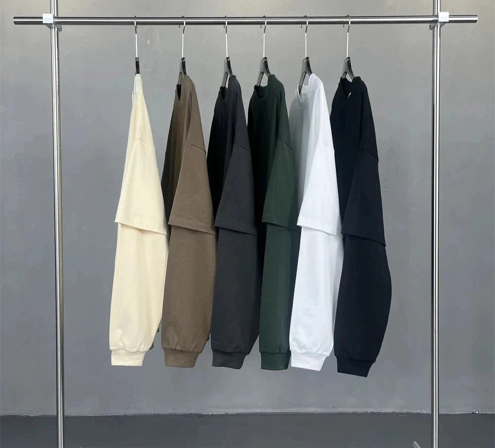 Essential Mock Double Layer Long Sleeve T-Shirt