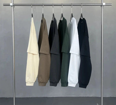 Essential Mock Double Layer Long Sleeve T-Shirt