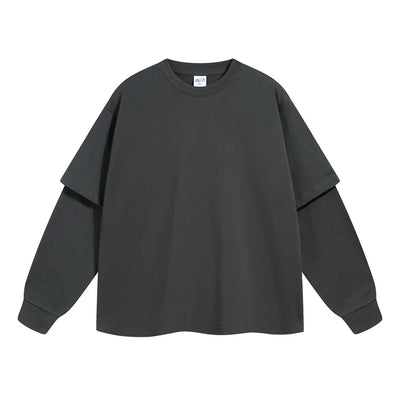 Essential Mock Double Layer Long Sleeve T-Shirt