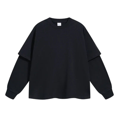 Essential Mock Double Layer Long Sleeve T-Shirt