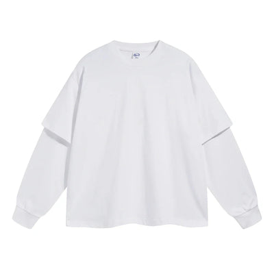 Essential Mock Double Layer Long Sleeve T-Shirt