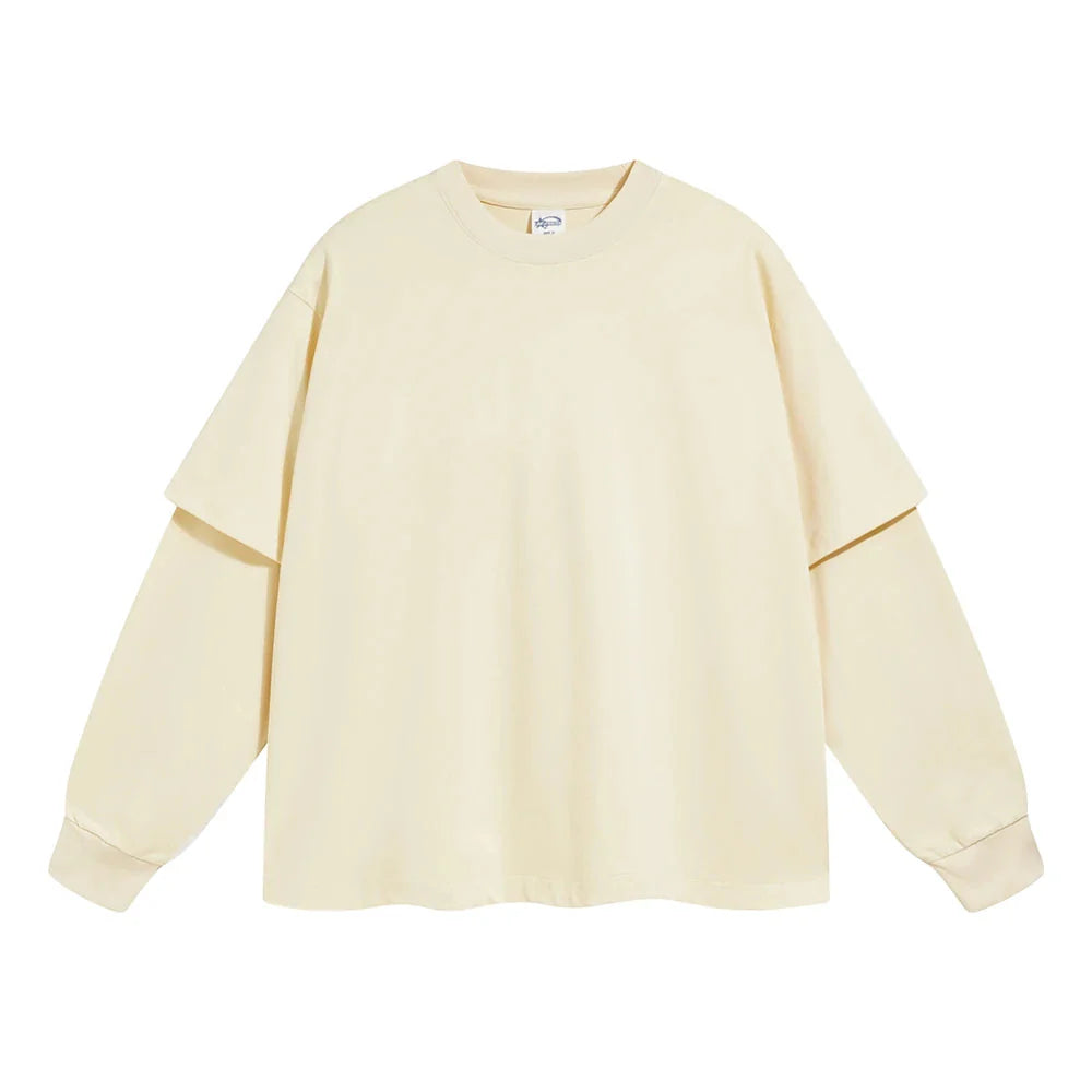 Essential Mock Double Layer Long Sleeve T-Shirt
